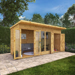 14 x 6 Maine Pent Summerhouse + Side Shed - Rogey