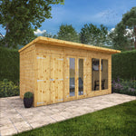 14 x 6 Maine Pent Summerhouse + Side Shed - Rogey