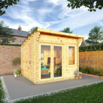 3m x 3m Curved Roof Log Cabin - 44mm - Rogey