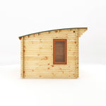 3m x 3m Curved Roof Log Cabin - 44mm (UPVC Windows & Door) - Oak - Rogey