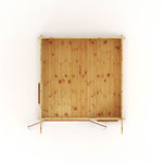 3m x 3m Curved Roof Log Cabin - 44mm (UPVC Windows & Door) - Oak - Rogey