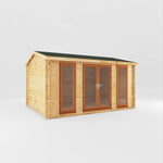 4.5m x 3.5m Home Office Studio - 44mm (UPVC Windows & Door) - Oak - Rogey