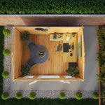 4.5m x 3.5m Home Office Studio - 44mm (UPVC Windows & Door) - White - Rogey