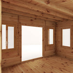 4m x 3m Curved Roof Log Cabin - 44mm - Rogey