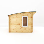 4m x 3m Curved Roof Log Cabin - 44mm (UPVC Windows & Door) - White - Rogey