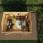 4m x 3m Home Office Studio - 44mm (UPVC Windows & Door) - Oak - Rogey