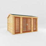 4m x 3m Home Office Studio - 44mm (UPVC Windows & Door) - Oak - Rogey