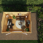 4m x 3m Home Office Studio - 44mm (UPVC Windows & Door) - White - Rogey