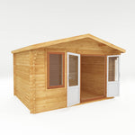4m x 3m Retreat Log Cabin - 44mm (UPVC Windows & Door) - Oak - Rogey