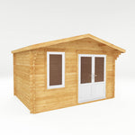 4m x 3m Retreat Log Cabin - 44mm (UPVC Windows & Door) - White - Rogey