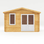4m x 3m Retreat Log Cabin - 44mm (UPVC Windows & Door) - White - Rogey