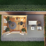 4m x 3m Studio Pent Log Cabin - 44mm (UPVC Windows & Door) - White - Rogey