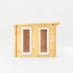 4m x 3m Studio Pent Log Cabin - 44mm (UPVC Windows & Door) - White - Rogey