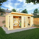4m x 3m(D) Insulated Garden Room with Side Shed - Rogey