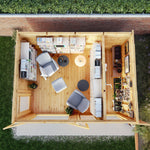 4m x 3m(D) Insulated Garden Room with Side Shed - Rogey