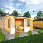 4m x 4m Home Office Elite - 44mm (UPVC Windows & Door) - Oak - Rogey