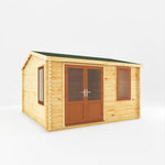 4m x 4m Home Office Elite - 44mm (UPVC Windows & Door) - Oak - Rogey