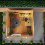 4m x 4m Home Office Elite - 44mm (UPVC Windows & Door) - White - Rogey