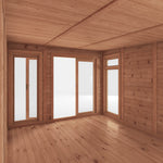 4m x 4m(D) Insulated Garden Room with Side Shed - Rogey