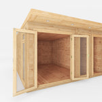 4m x 4m(D) Insulated Garden Room with Side Shed - Rogey