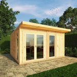 4m x 4m(D) Insulated Garden Room with Side Shed - Rogey