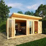 4m x 4m(D) Insulated Garden Room with Side Shed - Rogey