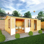 5.1m x 4m Home Office Elite - 44mm (UPVC Windows & Door) - Oak - Rogey