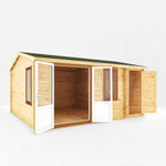 5.1m x 4m Home Office Elite - 44mm (UPVC Windows & Door) - Oak - Rogey