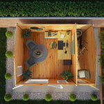 5.1m x 4m Home Office Elite - 44mm (UPVC Windows & Door) - White - Rogey