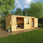5.1m x 4m Home Office Elite With Side Shed - 44mm - Rogey
