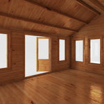 5.3m x 4m Clock Tower Log Cabin - 44mm - Rogey