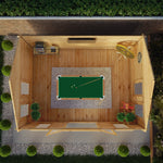 5.3m x 4m Clock Tower Log Cabin - 44mm - Rogey