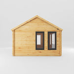 5.3m x 4m Clock Tower Log Cabin - 44mm (UPVC Windows & Door) - Grey - Rogey