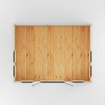 5.3m x 4m Clock Tower Log Cabin - 44mm (UPVC Windows & Door) - Grey - Rogey