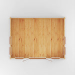 5.3m x 4m Clock Tower Log Cabin - 44mm (UPVC Windows & Door) - Oak - Rogey