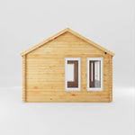 5.3m x 4m Clock Tower Log Cabin - 44mm (UPVC Windows & Door) - White - Rogey
