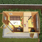 5m x 3m Corner Lodge Log Cabin With Side Shed - 34mm - Rogey