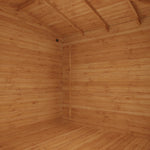 5m x 3m Corner Lodge Log Cabin With Side Shed - 34mm - Rogey