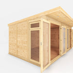 5m x 3m(D) Insulated Garden Room with Side Shed - Rogey