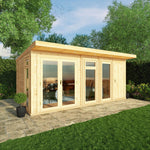 5m x 3m(D) Insulated Garden Room with Side Shed - Rogey