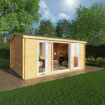 5m x 4m Home Office Studio - 44mm (UPVC Windows & Door) - White - Rogey