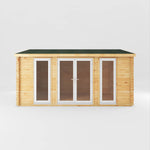 5m x 4m Home Office Studio - 44mm (UPVC Windows & Door) - White - Rogey