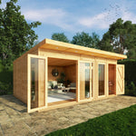 5m x 4m(D) Insulated Garden Room with Side Shed - Rogey