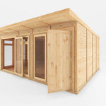 5m x 4m(D) Insulated Garden Room with Side Shed - Rogey