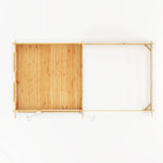 6m x 3m Studio Pent Log Cabin With Patio Area - 44mm (UPVC Windows & Door) - White - Rogey