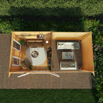 6m x 3m Studio Pent Log Cabin With Patio Area - 44mm (UPVC Windows & Door) - White - Rogey