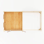 6m x 3m Studio Pent Log Cabin With Slatted Area - 44mm (UPVC Windows & Door) - Oak - Rogey