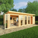 6m x 3m(D) Insulated Garden Room with Side Shed - Rogey