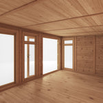 6m x 3m(D) Insulated Garden Room with Side Shed - Rogey