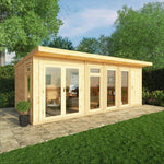 6m x 3m(D) Insulated Garden Room with Side Shed - Rogey